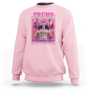 Funny Trump Supporter Sweatshirt Daddy's Coming Home 2024 Pink Trump TS09 Light Pink Print Your Wear