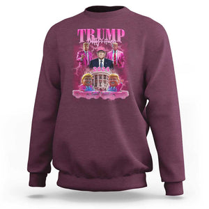 Funny Trump Supporter Sweatshirt Daddy's Coming Home 2024 Pink Trump TS09 Maroon Print Your Wear