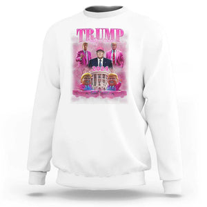 Funny Trump Supporter Sweatshirt Daddy's Coming Home 2024 Pink Trump TS09 White Print Your Wear