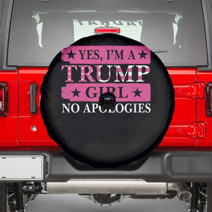 Funny Trump Supporter Spare Tire Cover Yes I'm A Trump Girl No Apologies 2024 Election TS09 Black Print Your Wear