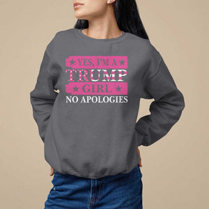 Funny Trump Supporter Sweatshirt Yes I'm A Trump Girl No Apologies 2024 Election TS09 Charcoal Print Your Wear