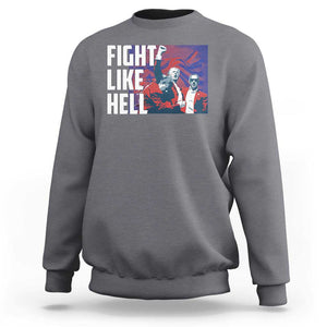 Trump 2024 Sweatshirt Fight Like Hell Raise Fist TS09 Charcoal Print Your Wear