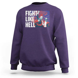 Trump 2024 Sweatshirt Fight Like Hell Raise Fist TS09 Purple Print Your Wear