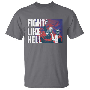 Trump 2024 T Shirt Fight Like Hell Raise Fist TS09 Charcoal Print Your Wear