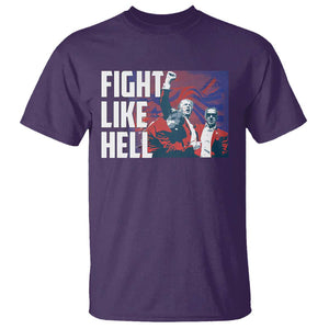 Trump 2024 T Shirt Fight Like Hell Raise Fist TS09 Purple Print Your Wear