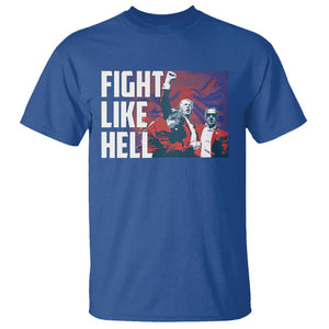 Trump 2024 T Shirt Fight Like Hell Raise Fist TS09 Royal Blue Print Your Wear