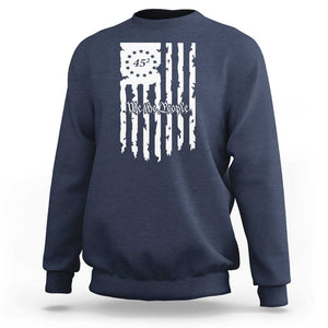 Trump Supporter Sweatshirt 45 Squared Betsy Ross Flag We The People 2024 Election TS09 Navy Print Your Wear