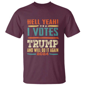 Trump Supporter T Shirt I Voted Trump And Will Do it Again TS09 Maroon Print Your Wear