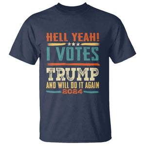 Trump Supporter T Shirt I Voted Trump And Will Do it Again TS09 Navy Print Your Wear