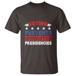 Vote 2024 T Shirt Voting Prevents Unwanted Presidencies TS09 Dark Chocolate Print Your Wear