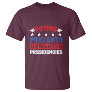 Vote 2024 T Shirt Voting Prevents Unwanted Presidencies TS09 Maroon Print Your Wear