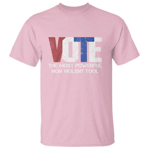 Vote 2024 T Shirt The Most Powerful None Violent Tool TS09 Light Pink Print Your Wear