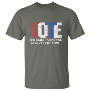 Vote 2024 T Shirt The Most Powerful None Violent Tool TS09 Military Green Print Your Wear