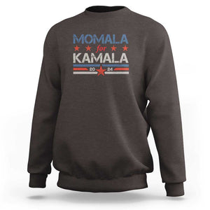 Harris 2024 Sweatshirt Momala Is Voting For Kamala TS09 Dark Chocolate Print Your Wear