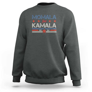 Harris 2024 Sweatshirt Momala Is Voting For Kamala TS09 Dark Heather Print Your Wear