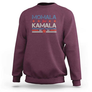 Harris 2024 Sweatshirt Momala Is Voting For Kamala TS09 Maroon Print Your Wear