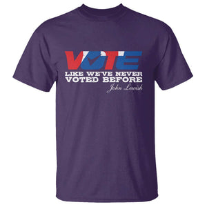 Vote 2024 T Shirt Like We've Never Voted Before TS09 Purple Print Your Wear