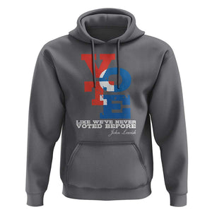 Voting 2024 Hoodie Like We've Never Voted Before TS09 Charcoal Print Your Wear