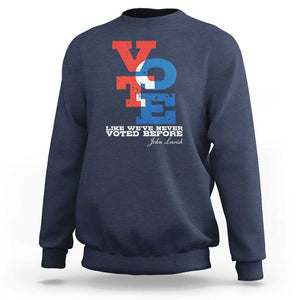 Voting 2024 Sweatshirt Like We've Never Voted Before TS09 Navy Print Your Wear