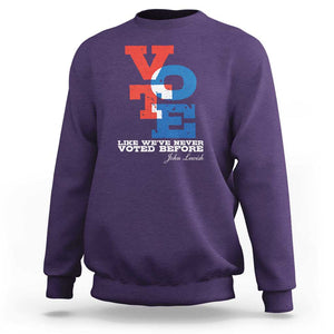 Voting 2024 Sweatshirt Like We've Never Voted Before TS09 Purple Print Your Wear