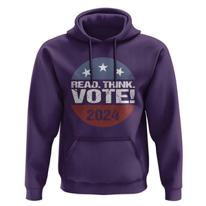 Vote 2024 Hoodie Read Think Vote TS09 Purple Print Your Wear