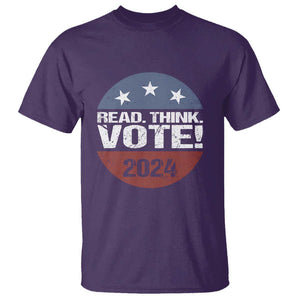 Vote 2024 T Shirt Read Think Vote TS09 Purple Print Your Wear