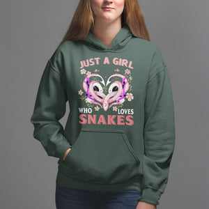 Just A Girl Who Loves Snakes Hoodie TS09 Dark Forest Green Printyourwear