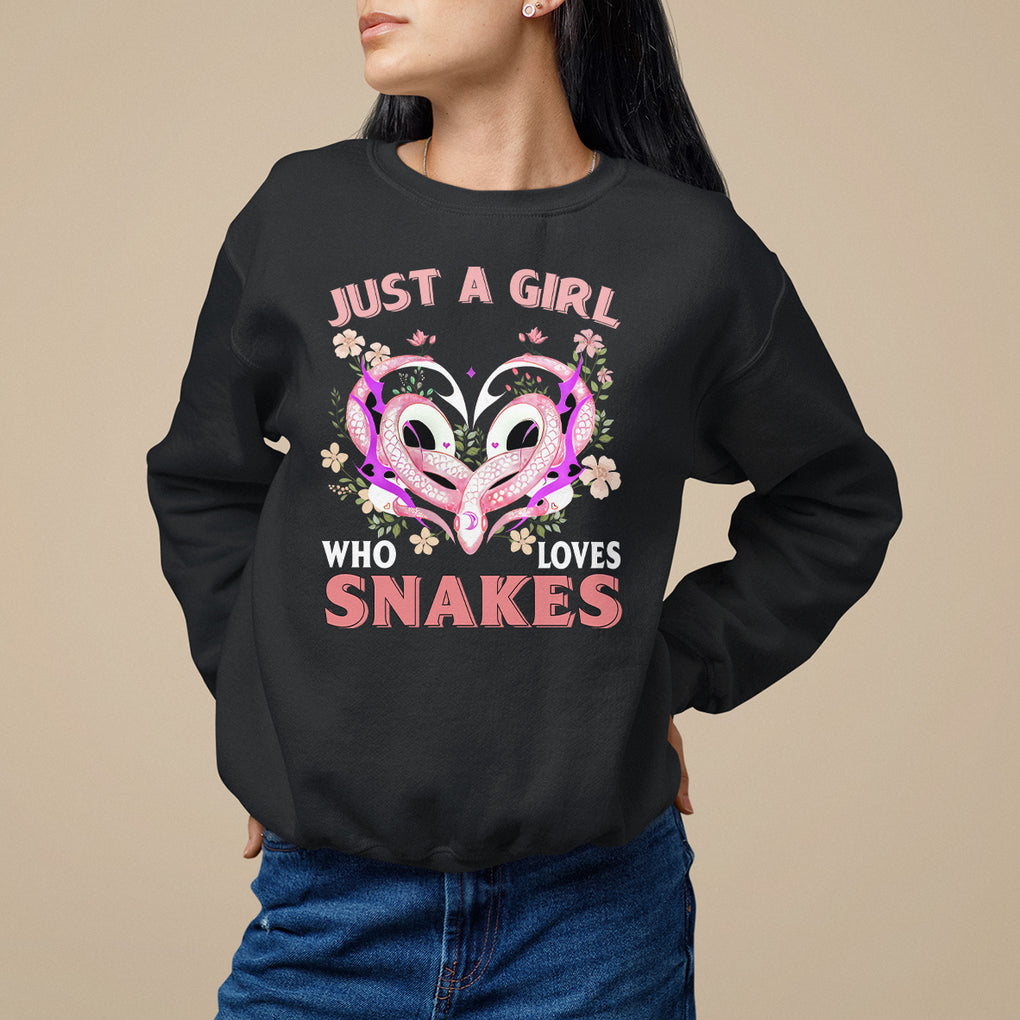 Just A Girl Who Loves Snakes Sweatshirt TS09 Black Printyourwear