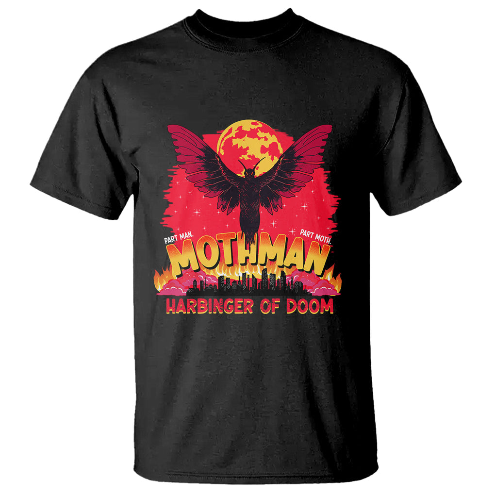 Mothman Harbinger of Doom! City Night Cryptid Creature T Shirt TS09 Black Printyourwear