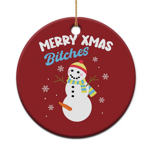 Merry Xmas Bitches Christmas Ornament Naughty Dirty Carrot Snowman TS09 Print Your Wear