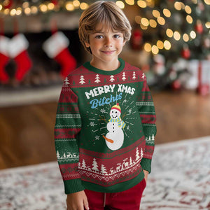 Merry Xmas Bitches Ugly Christmas Sweater Naughty Dirty Carrot Snowman TS09 Christmas Print Your Wear