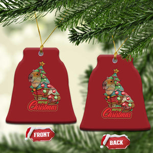 Cute Capybara Christmas Tree Christmas Ornament TS09 Bell Flake Red Print Your Wear