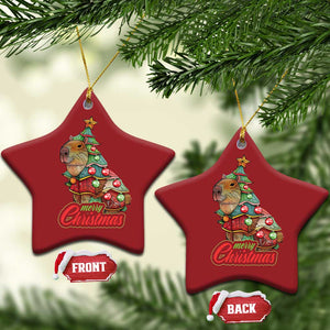 Cute Capybara Christmas Tree Christmas Ornament TS09 Star Red Print Your Wear