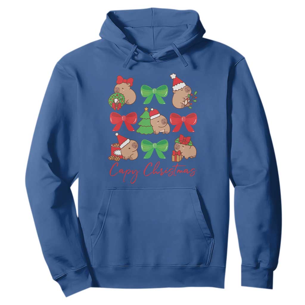 Funny Capybara Christmas Hoodie Cute Capy Coquette Bow TS09 Royal Blue Print Your Wear