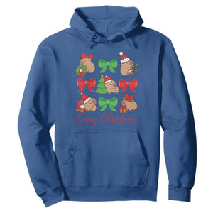 Funny Capybara Christmas Hoodie Cute Capy Coquette Bow TS09 Royal Blue Print Your Wear