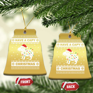 Funny Capybara Xmas Christmas Ornament Have A Capy Christmas Light TS09 Bell Flake Gold Print Your Wear