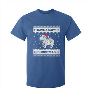 Funny Capybara Christmas T Shirt For Kid Have A Capy Christmas Light TS09 Royal Blue Print Your Wear