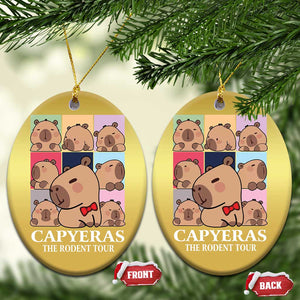 Funny Capybara Xmas Christmas Ornament Capyeras The Rodent Tour TS09 Oval Gold Print Your Wear