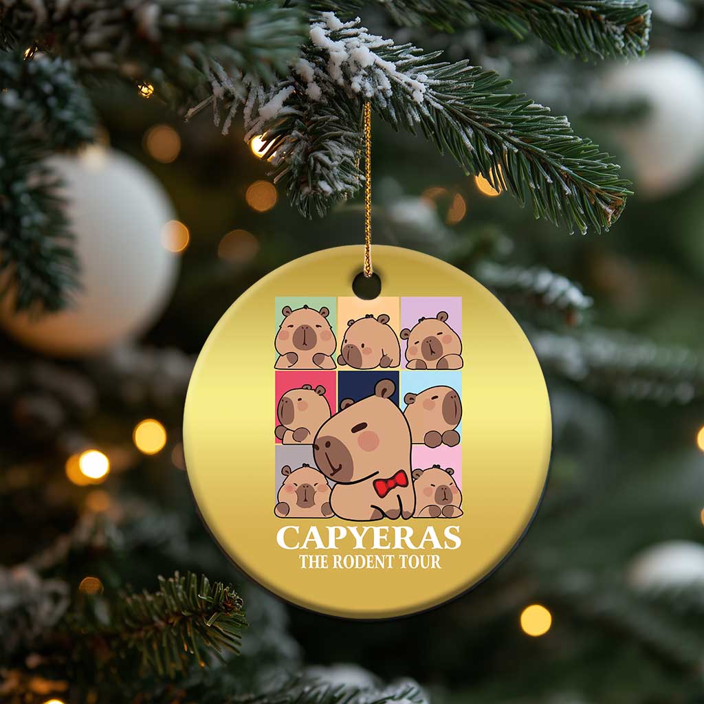 Funny Capybara Xmas Christmas Ornament Capyeras The Rodent Tour TS09 Print Your Wear