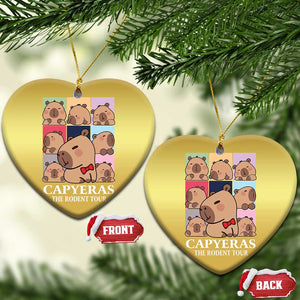 Funny Capybara Xmas Christmas Ornament Capyeras The Rodent Tour TS09 Heart Gold Print Your Wear