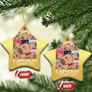 Funny Capybara Xmas Christmas Ornament Capyeras The Rodent Tour TS09 Star Gold Print Your Wear