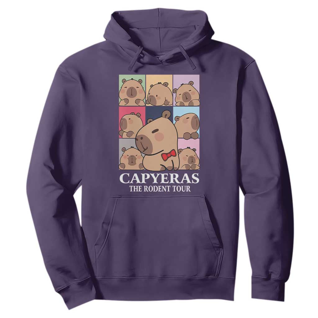 Funny Capybara Christmas Hoodie Capyeras The Rodent Tour TS09 Purple Print Your Wear