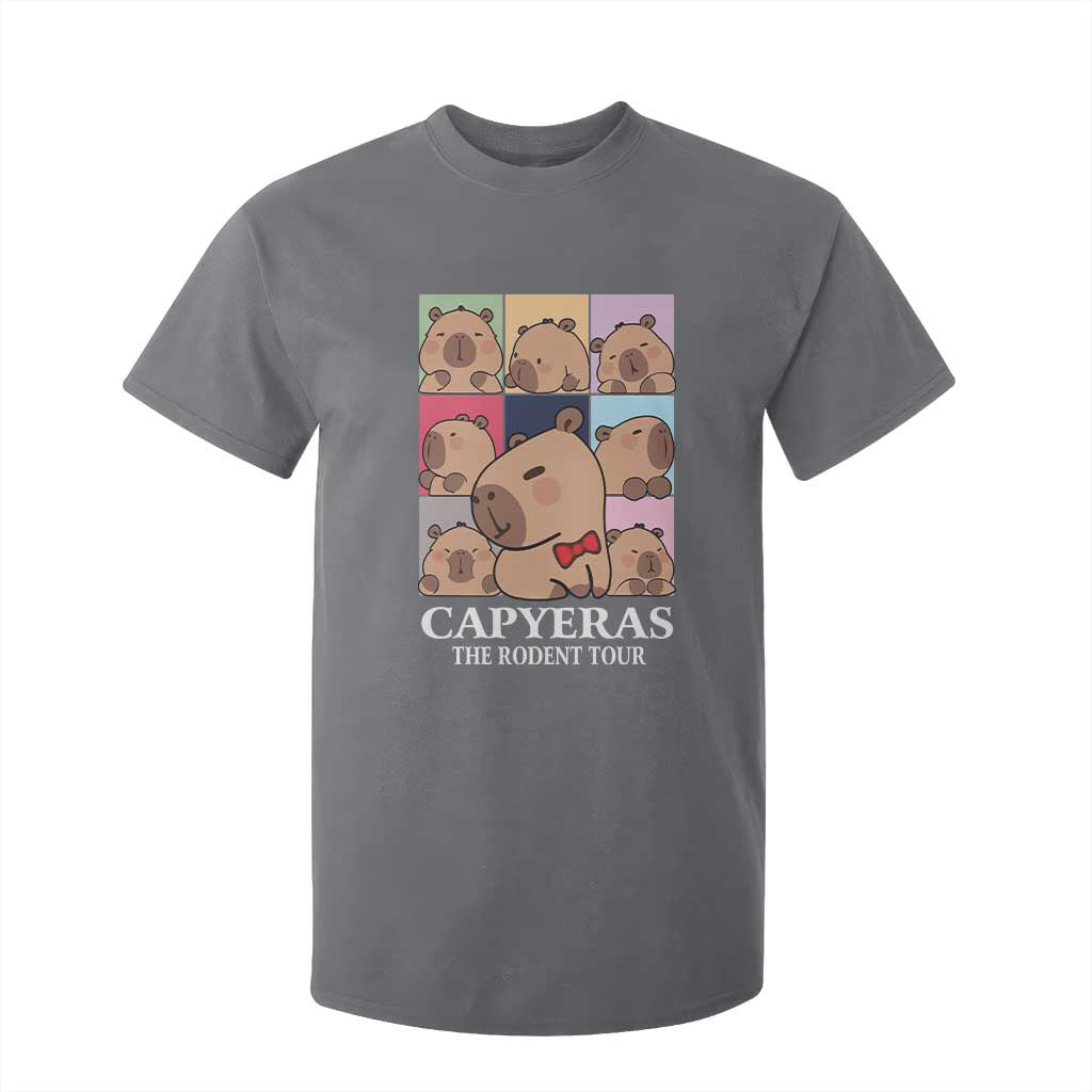 Funny Capybara Christmas T Shirt For Kid Capyeras The Rodent Tour TS09 Charcoal Print Your Wear