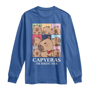 Funny Capybara Christmas Long Sleeve Shirt Capyeras The Rodent Tour TS09 Royal Blue Print Your Wear