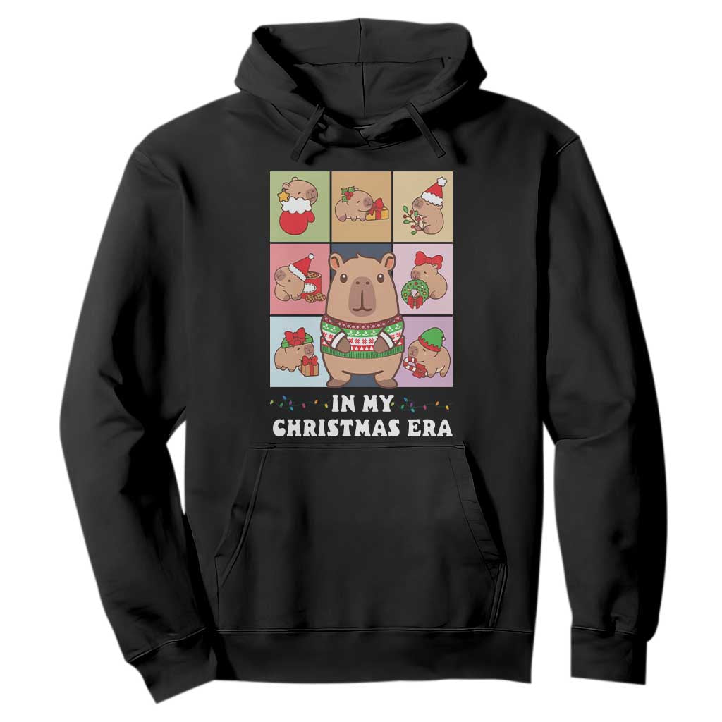 Funny Capybara Christmas Hoodie In My Christmas Era TS09 Black Print Your Wear