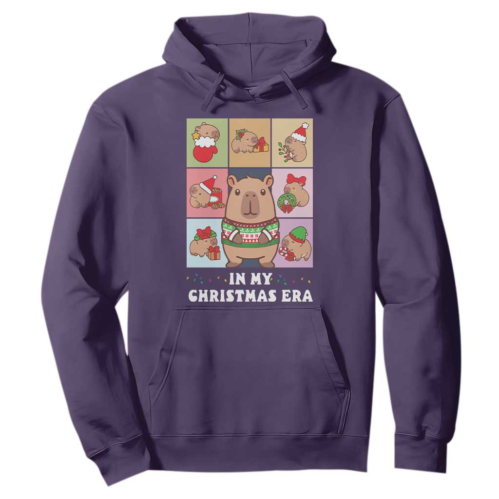 Funny Capybara Christmas Hoodie In My Christmas Era TS09 Purple Print Your Wear