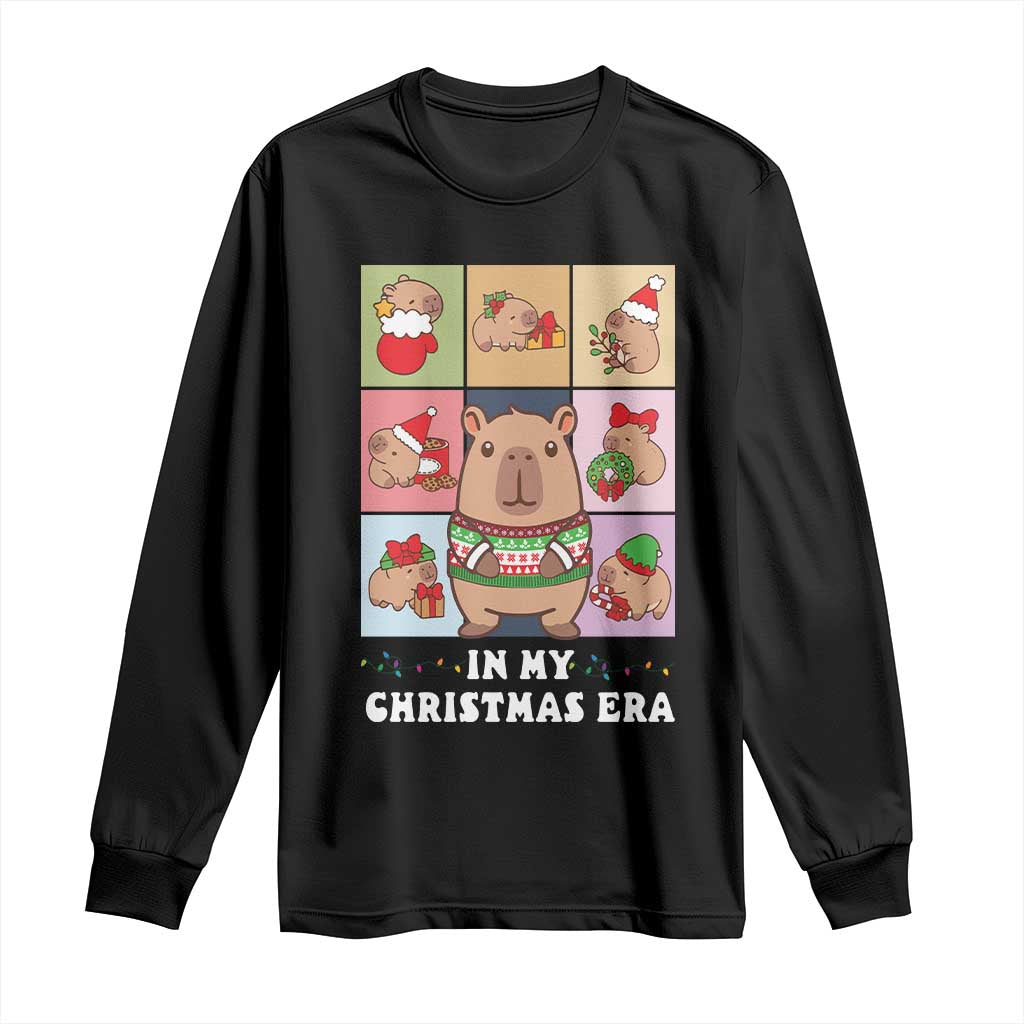 Funny Capybara Christmas Long Sleeve Shirt In My Christmas Era TS09 Black Print Your Wear