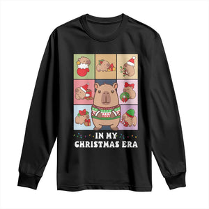 Funny Capybara Christmas Long Sleeve Shirt In My Christmas Era TS09 Black Print Your Wear