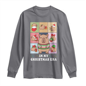 Funny Capybara Christmas Long Sleeve Shirt In My Christmas Era TS09 Charcoal Print Your Wear