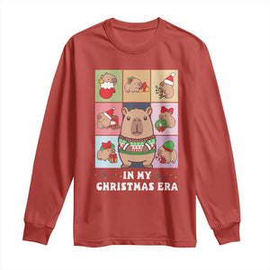 Funny Capybara Christmas Long Sleeve Shirt In My Christmas Era TS09 Red Print Your Wear